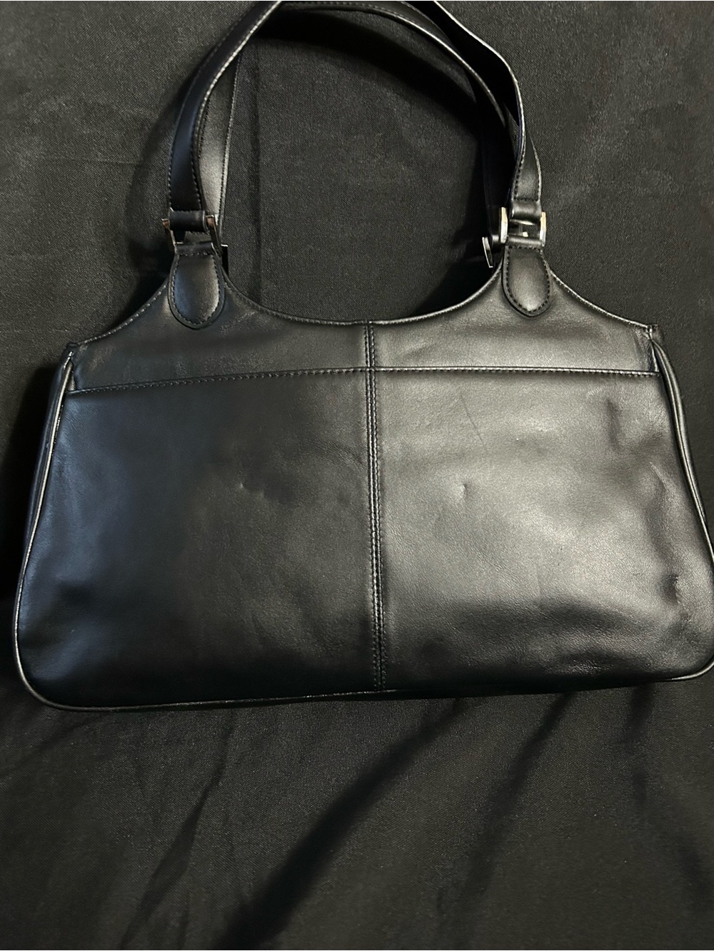 Charter Club Women’s Classic Black Leather Tote Bow Accent NWT - Picture 2 of 14
